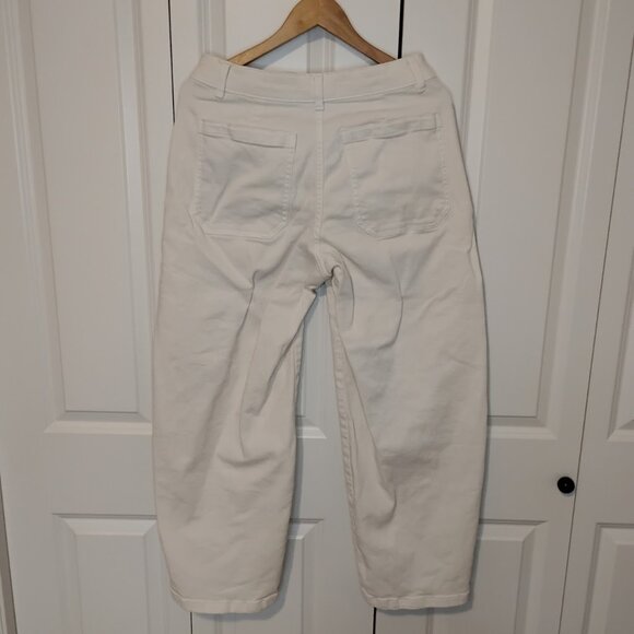 Everlane Women's Bone The Utility Barrel Curve Cropped Dress Pants Size 6R - Picture 2 of 5